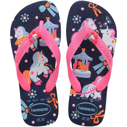 Havaianas teenslippers roze/donkerblauw Meisjes Rubber
