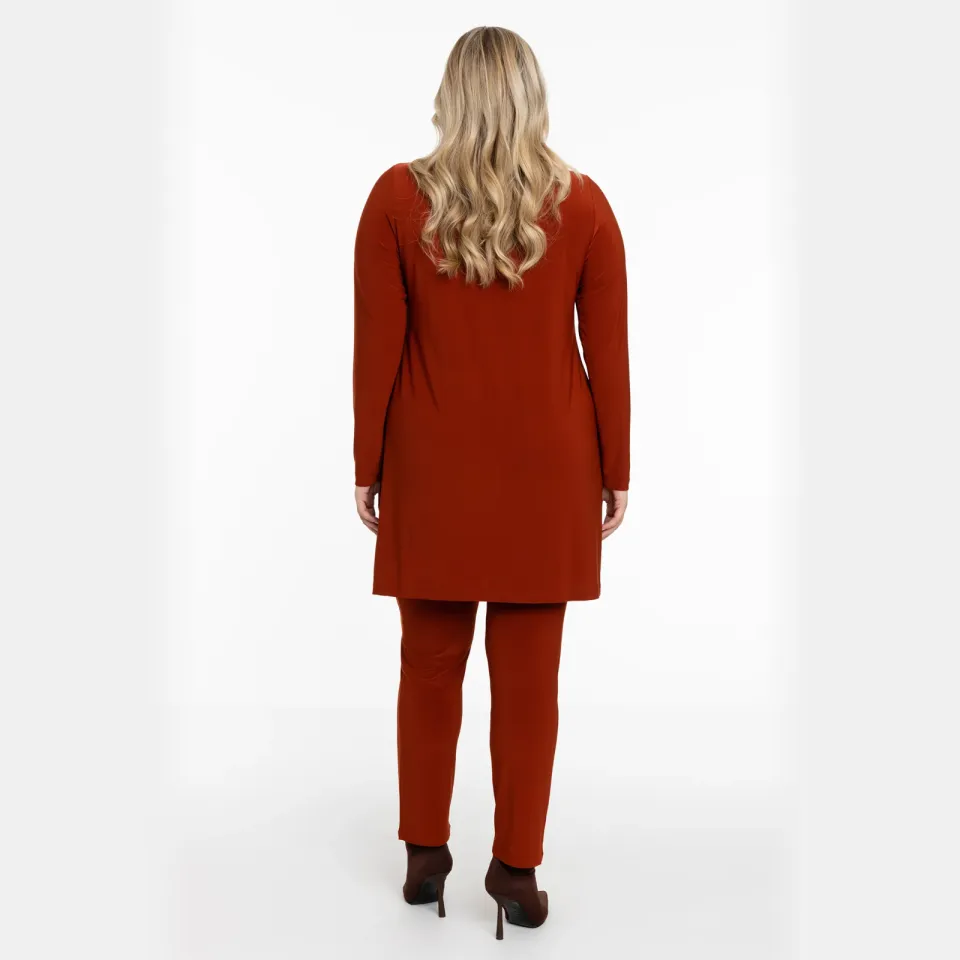 Yoek blouse met polokraag roest, foto 4