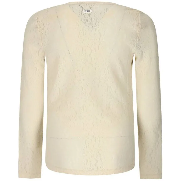 Retour Jeans kanten longsleeve licht beige, foto 3