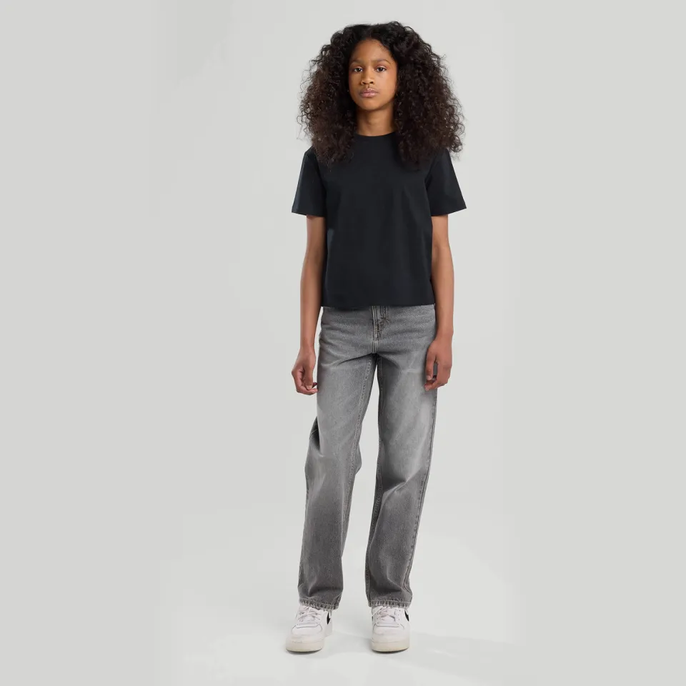 America Today straight leg jeans high waist grey denim