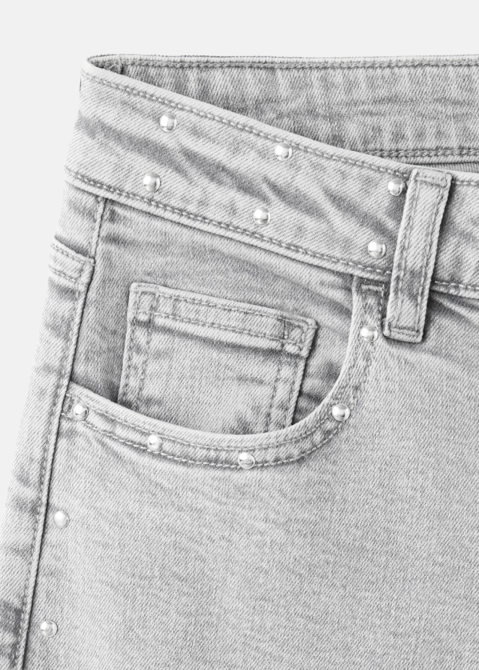 Mango TEEN wide leg jeans met studs - grijs, foto 6