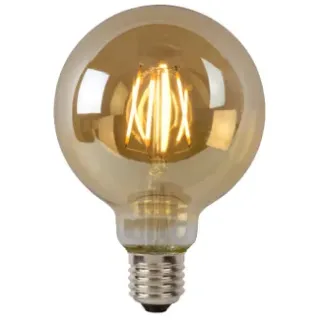 Lucide Ledfilamentlamp Globe G95 - Amber - D9,5cm - Dimbaar - Warm Wit - E27 - 5w