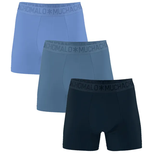 Muchachomalo Heren 3-pack Boxershorts Licht Katoen Blauw