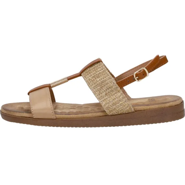 Sub55 platte sandalen beige, foto 2