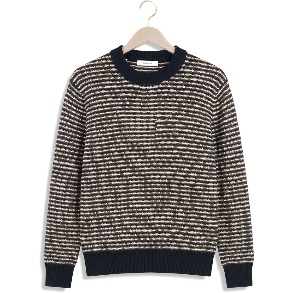 SELECTED MEN Heren Truien & Vesten Slmdarrell Ls Structure Crew Neck - Multi, foto 2
