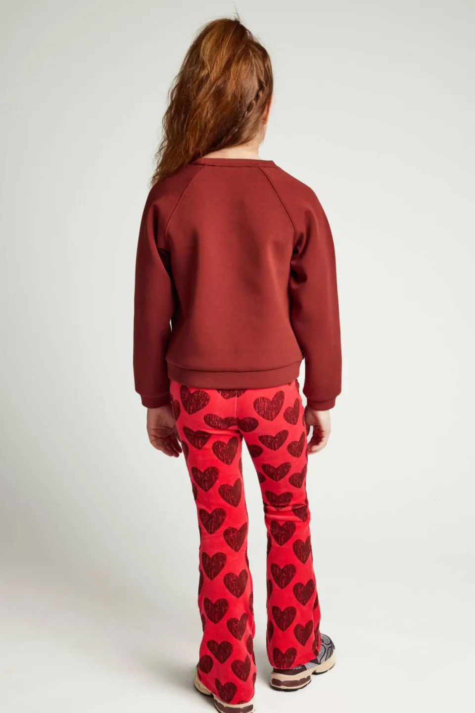 LOOXS little fluwelen flared broek met hartjes rood, foto 4