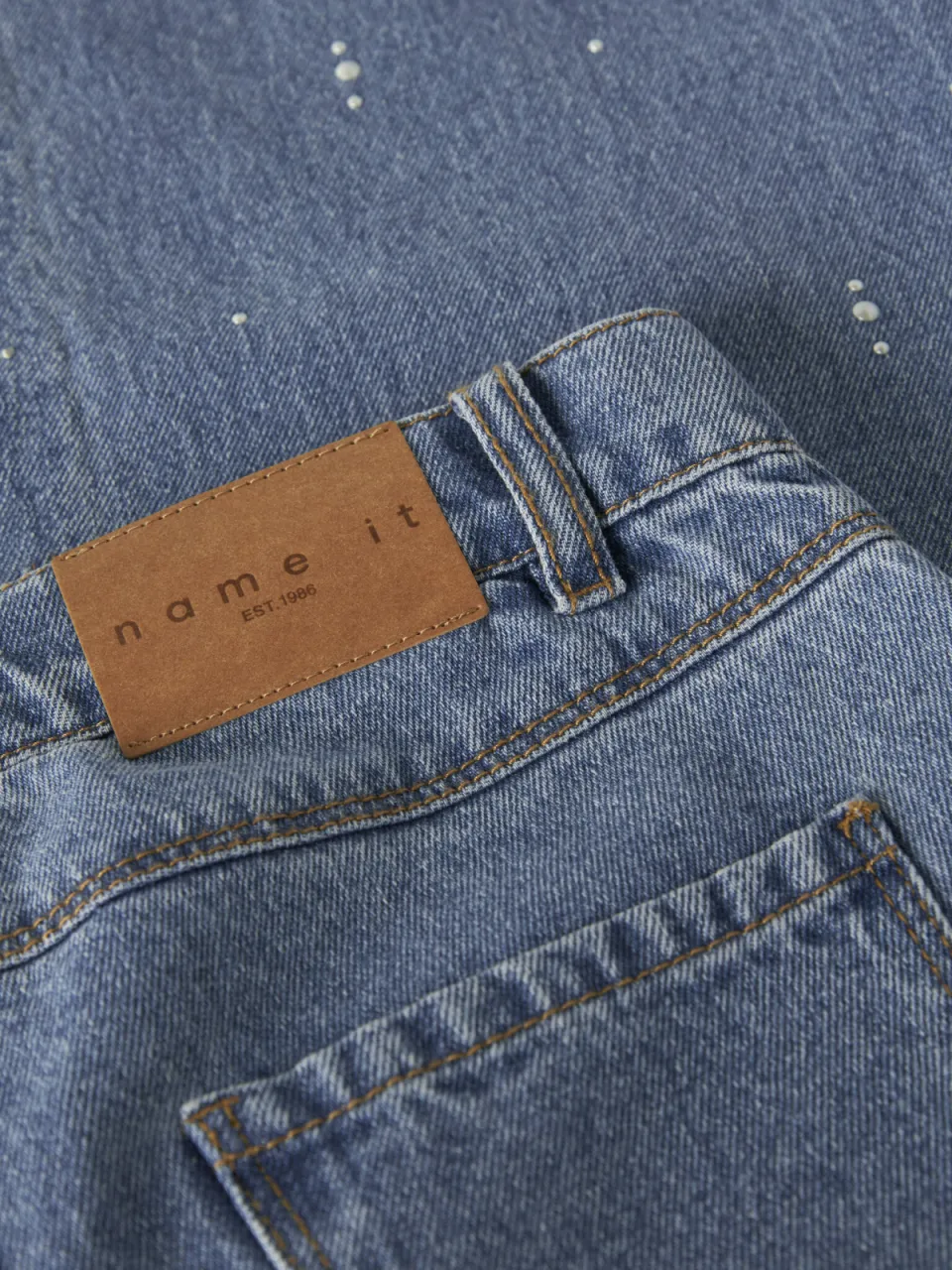 NAME IT KIDS NKFROSE wide leg jeans met print en studs - mediumblauw, foto 6