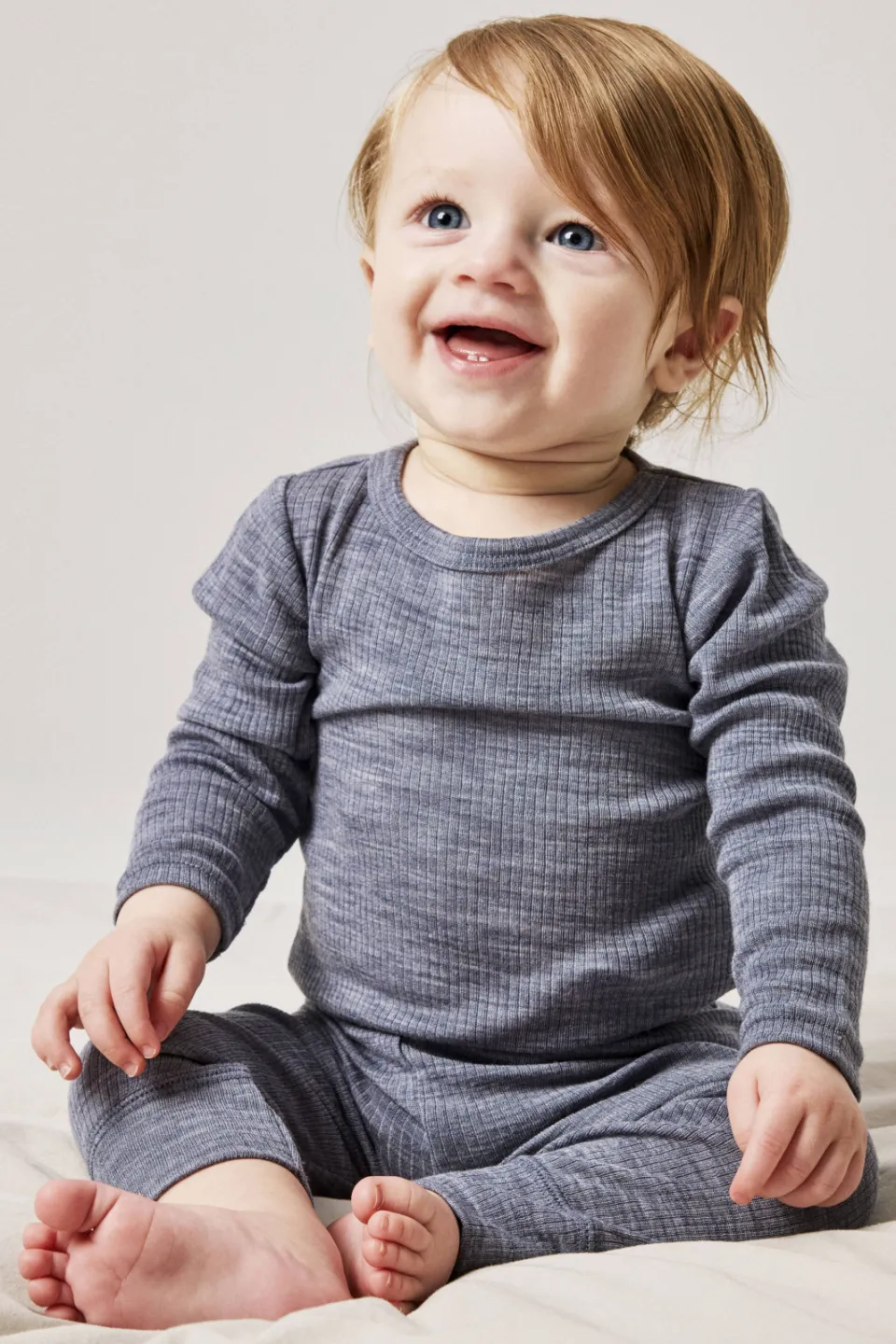 NAME IT BABY slim babybroek grijs