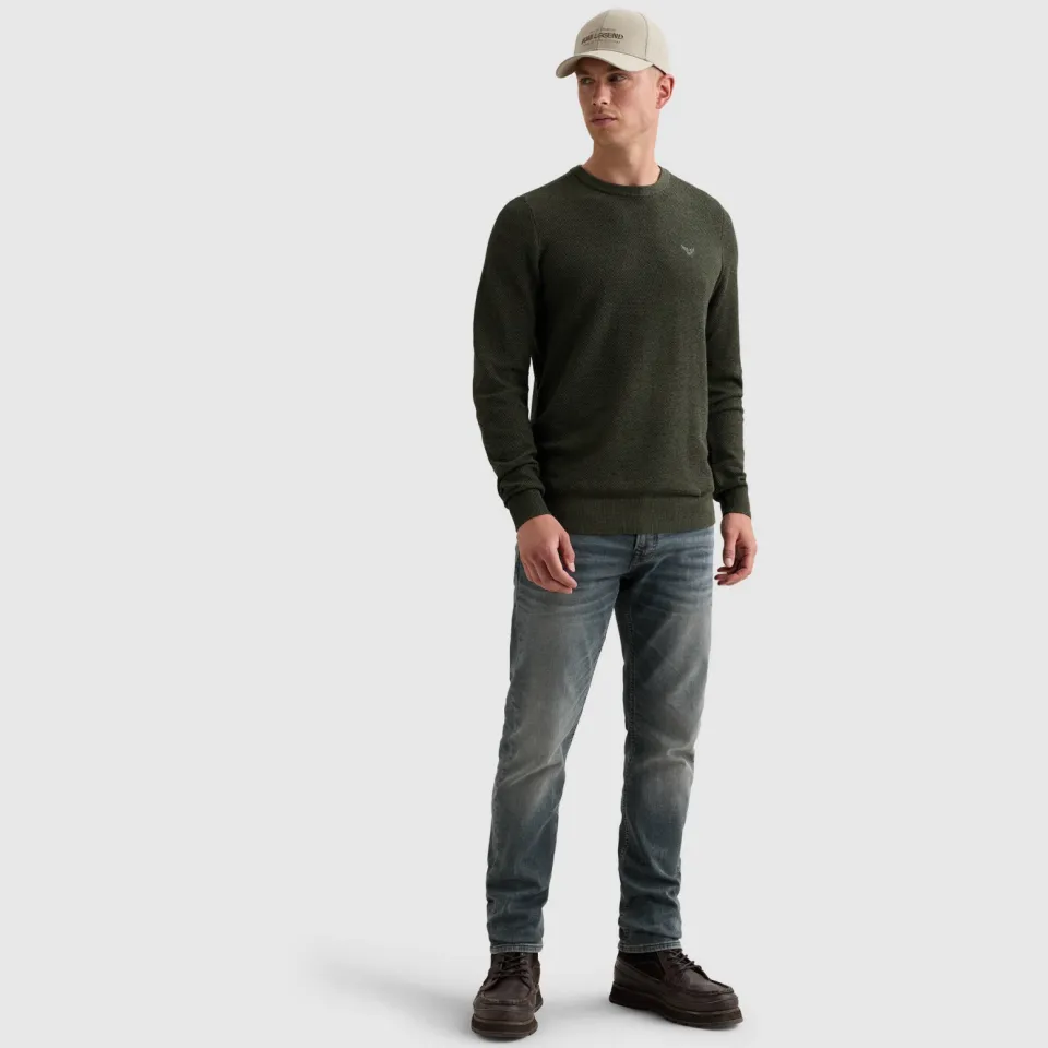 PME Legend regular fit gebreide trui - loden green Loden Groen
