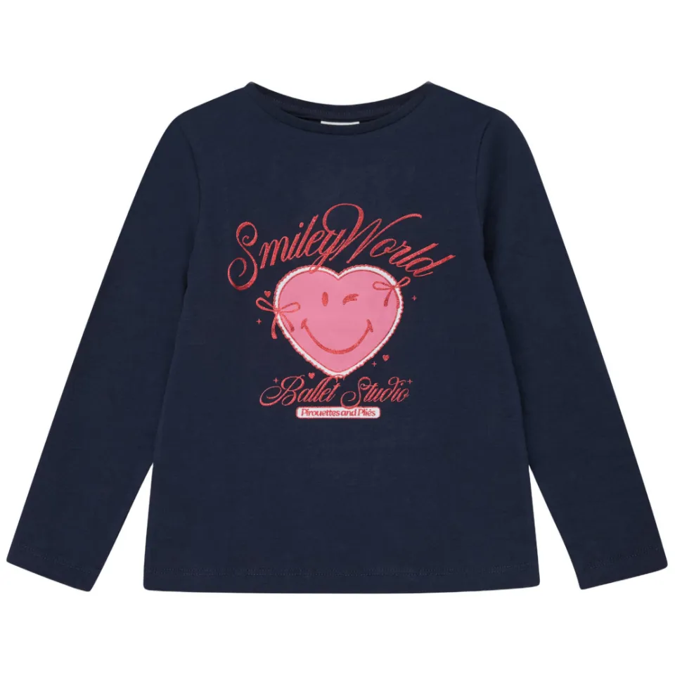 S.Oliver longsleeve met glitters en print donkerblauw, foto 2