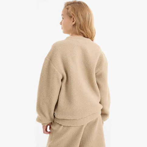 Anytime teddy fleece trui beige, foto 3