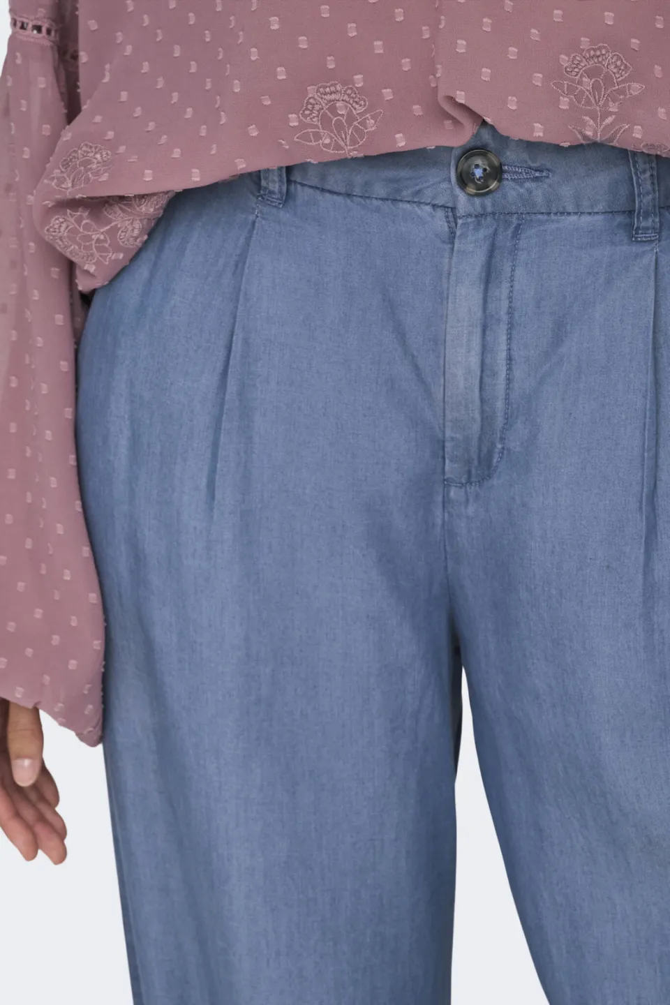 JDY denim regular waist casual broek blauw, foto 6