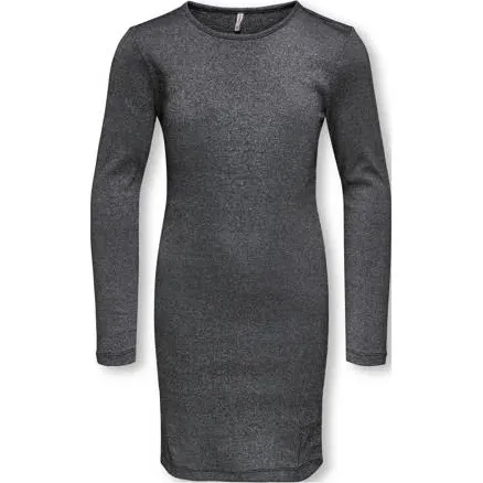 Only jurk met glitter grijs Zwart