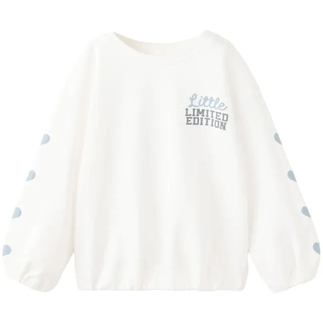 Mango Kids sweater met backprint - wit Wit/lichtblauw