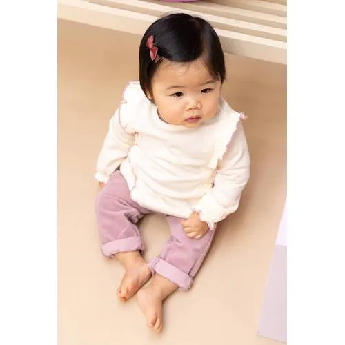 Babyface longsleeve met ruches crème, foto 3