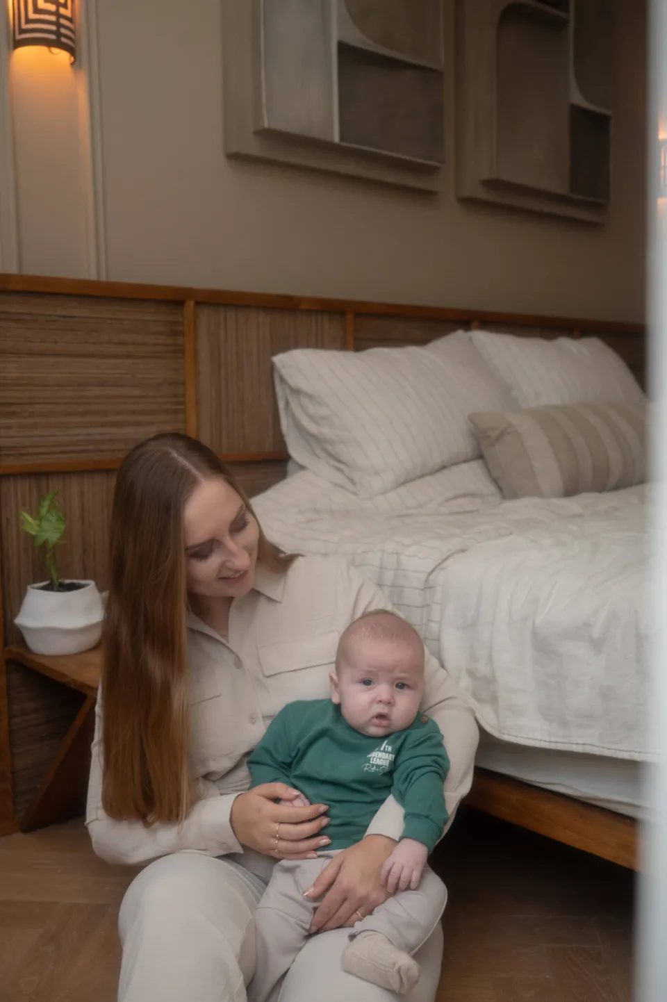 Dirkje rechtvallende sweater met backprint en tekst - groen