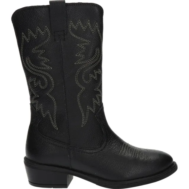 Nelson Kids leren cowboylaarzen zwart