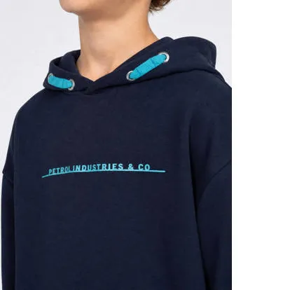 Petrol Industries rechtvallende hoodie met logo - donkerblauw, foto 4