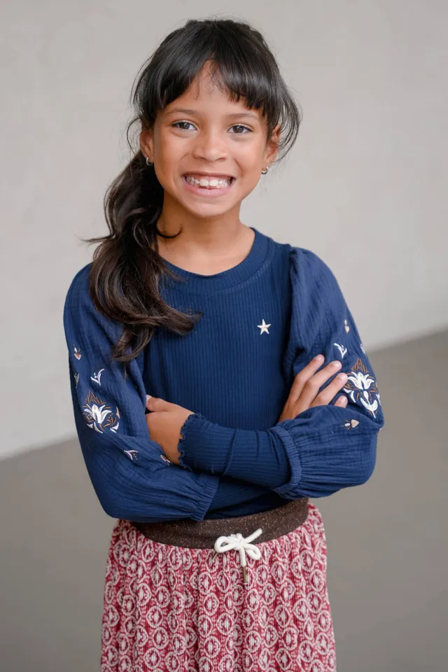 Like Flo blousetop donkerblauw