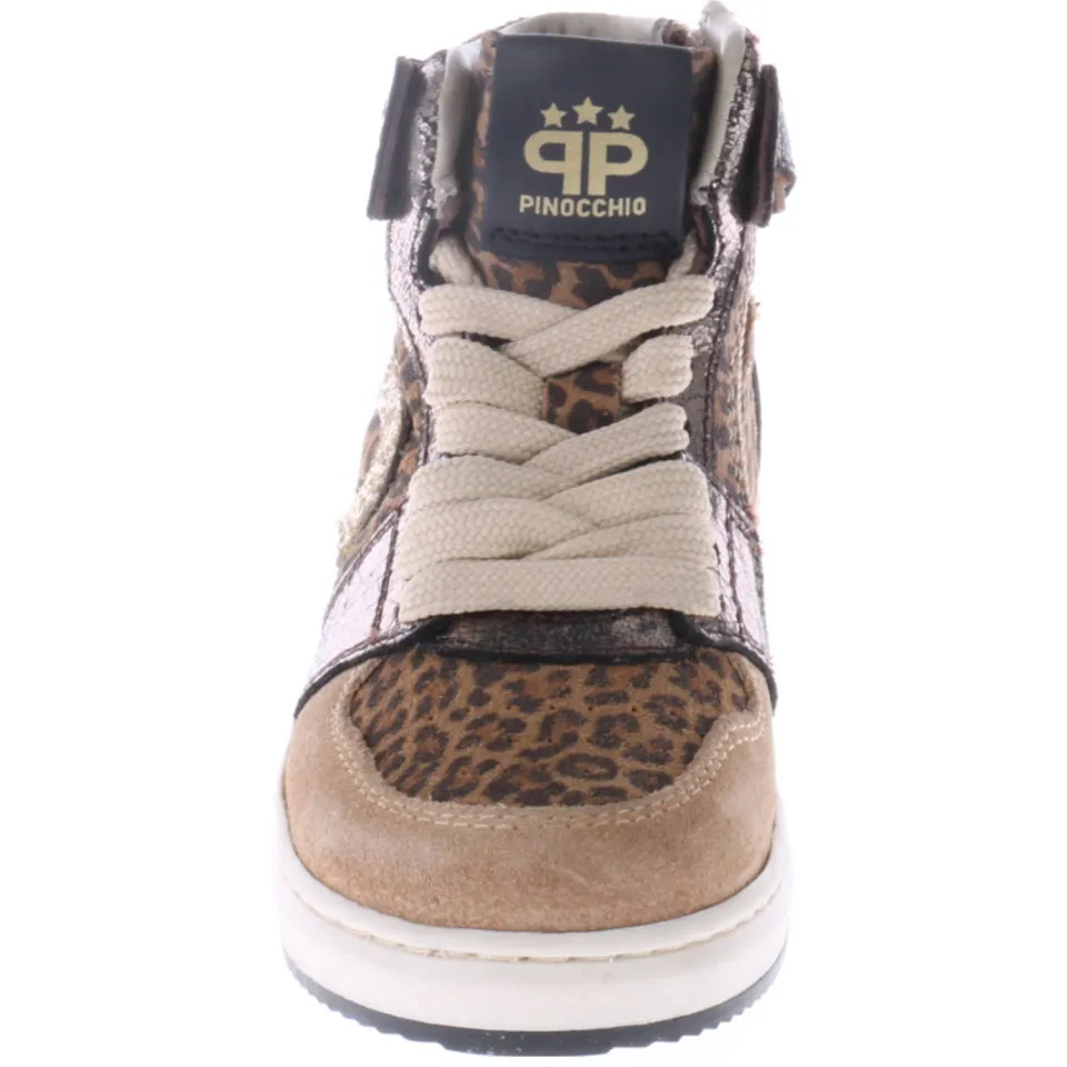 Pinocchio hoge sneakers beige panterprint, foto 5