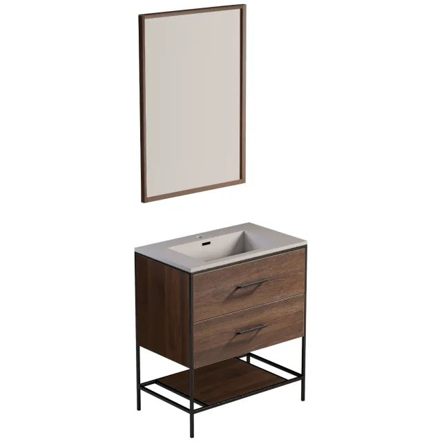Differnz Industrial 75 badmeubelset bruin