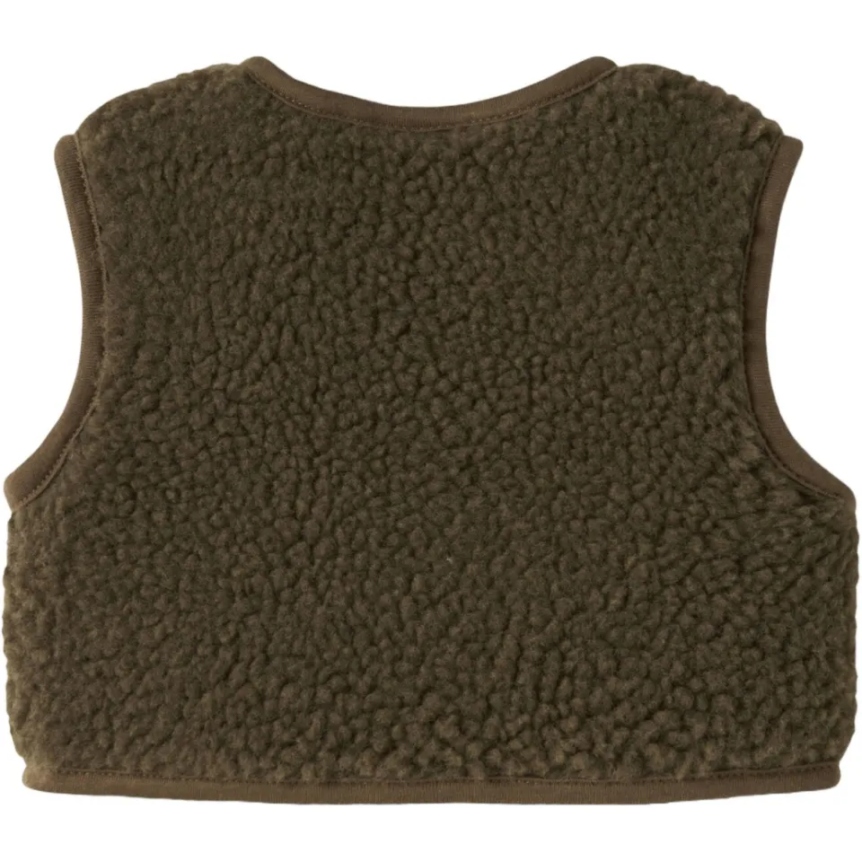 Lil' Atelier BABY teddy rechtvallend gilet - bruin, foto 2