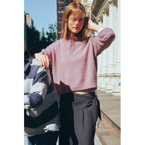 Mango TEEN oversized gebreide trui - donkerroze, foto 5