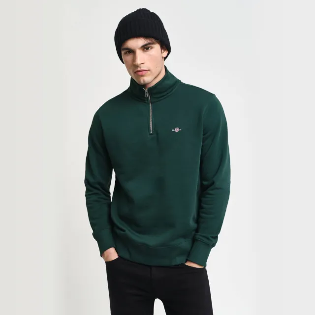 Gant regular fit sweater - groen TARTAN GREEN