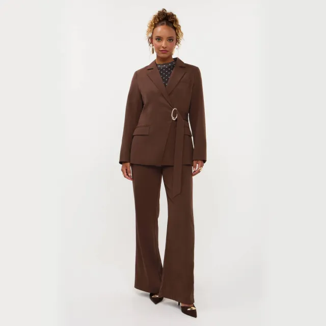 Ydence wide leg broek - bruin