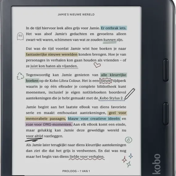 Kobo Libra Colour e-reader zwart, foto 2