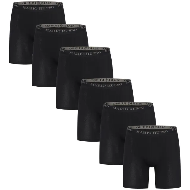Mario Russo Onderbroeken 6-Pack long fit Boxers Zwart