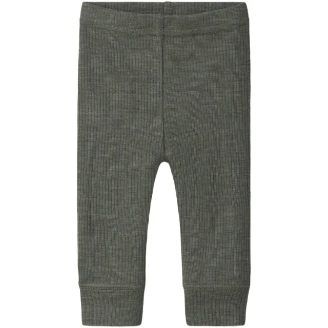 NAME IT BABY slim babybroek met wol groen, foto 2