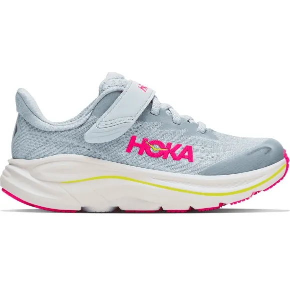 Hoka Clifton 10 hardloopschoenen grijs Overcast / Neon Dragonfruit