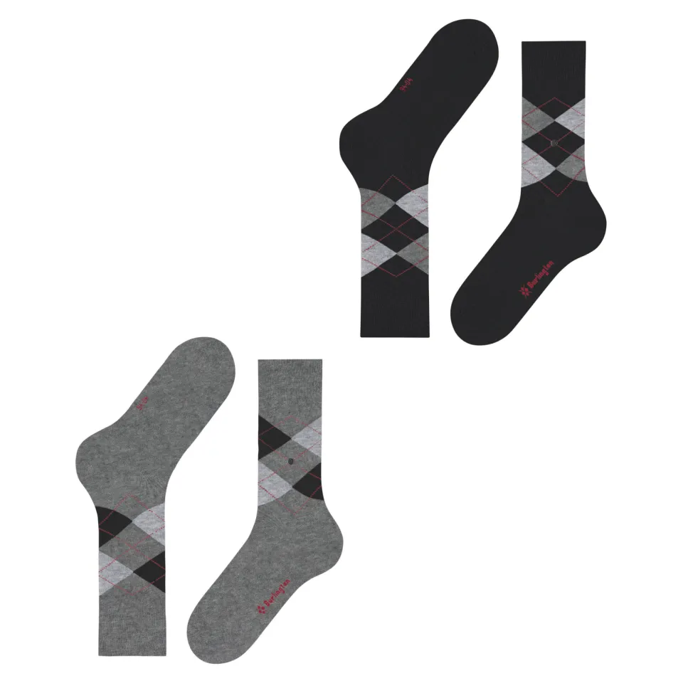 Burlington Everyday Argyle sokken grijs/zwart, foto 3