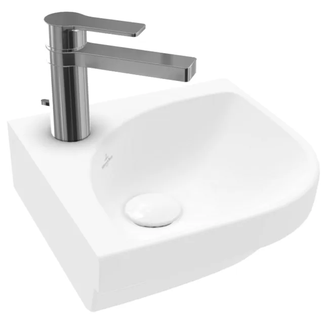 Villeroy & Boch Hoekfontein Villeroy & Boch Subway 3.0 CeramicPlus Zonder Overloop 39.5x14.5 cm Stone White Wit