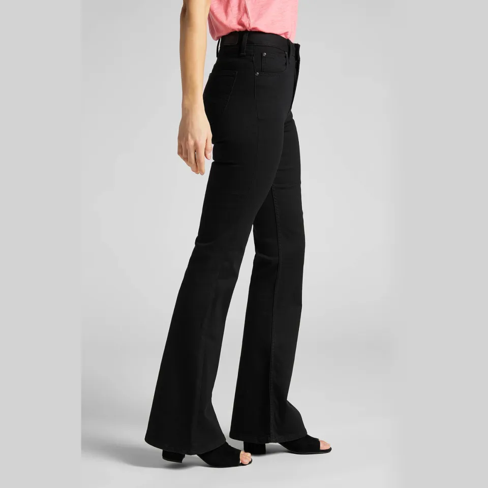 Lee high waist flared jeans Breese black denim, foto 5