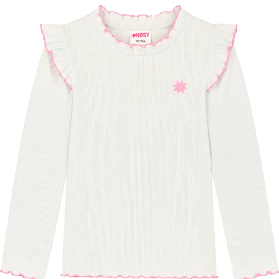 B.Nosy aansluitende longsleeve met ruches offwhite, foto 2