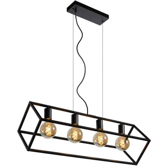Lucide FABIAN - Hanglamp - 4xE27 - Zwart