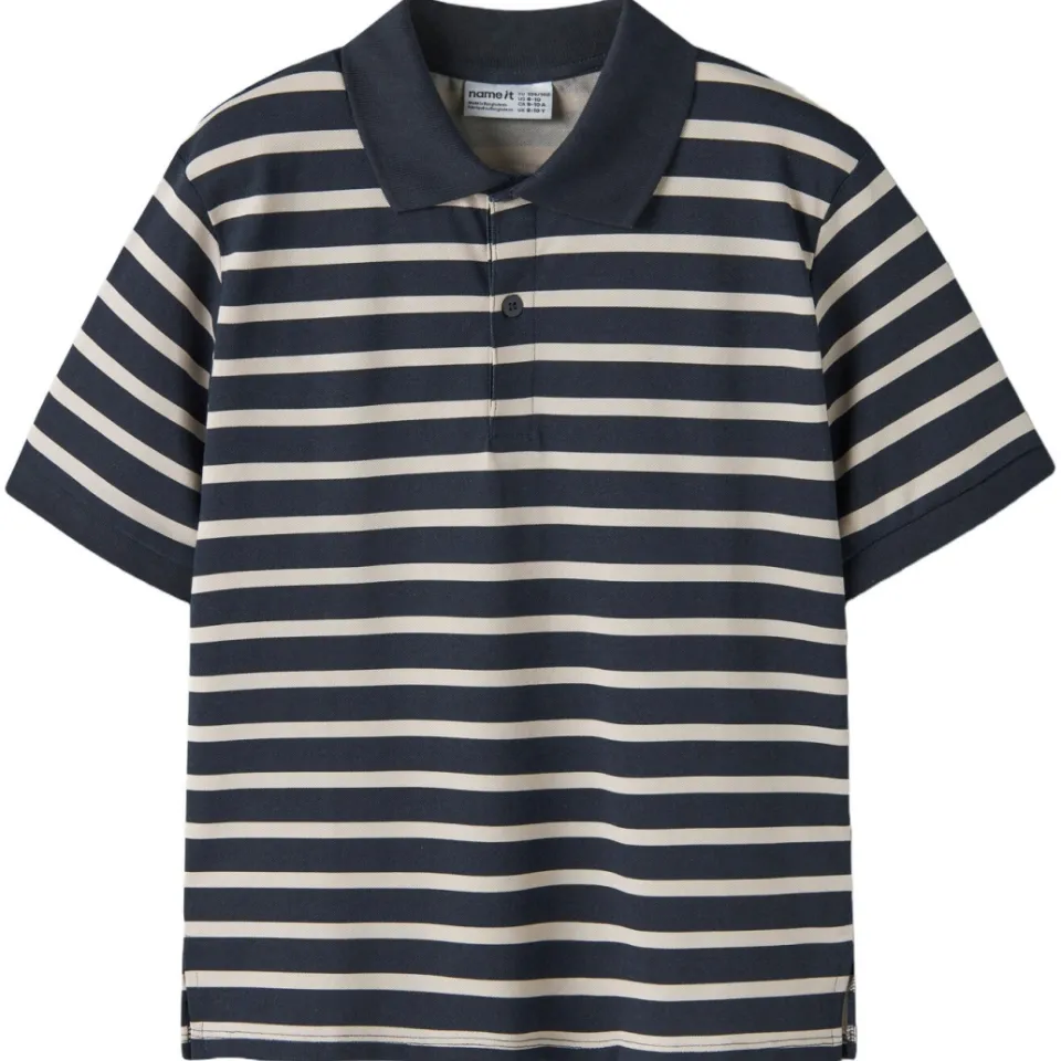 NAME IT KIDS gestreepte polo donkerblauw/wit, foto 2