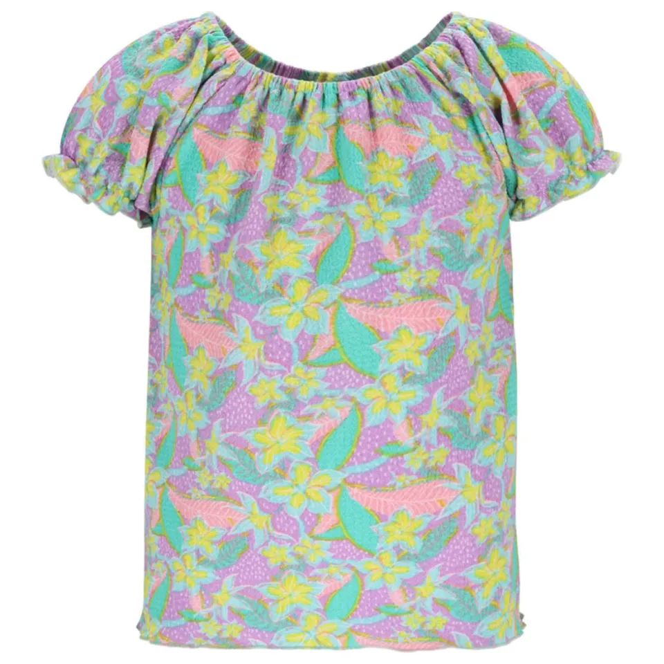 B.Nosy gebloemde off shoulder top lila, foto 2