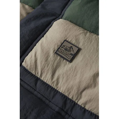 NAME IT MINI winterjas capuchon donkerblauw/groen/beige, foto 5