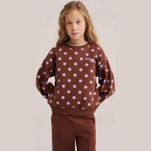 WE Fashion sweater met backprint - bruin/lila