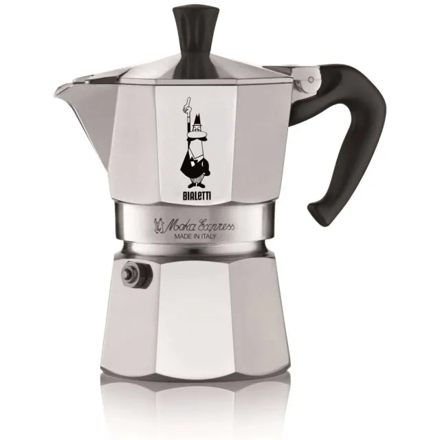 Bialetti Moka Express Percolator 2 Kops - 90 ml Zilver