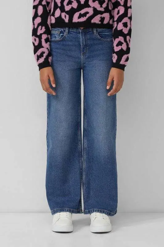 s.Oliver high waist wide leg jeans medium blue denim, foto 3