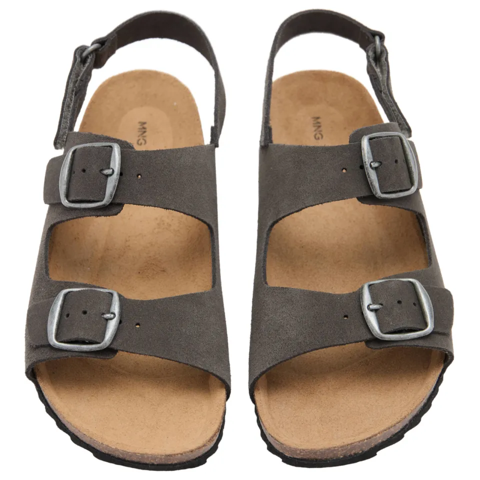 Mango Kids leren sandalen grijs, foto 4