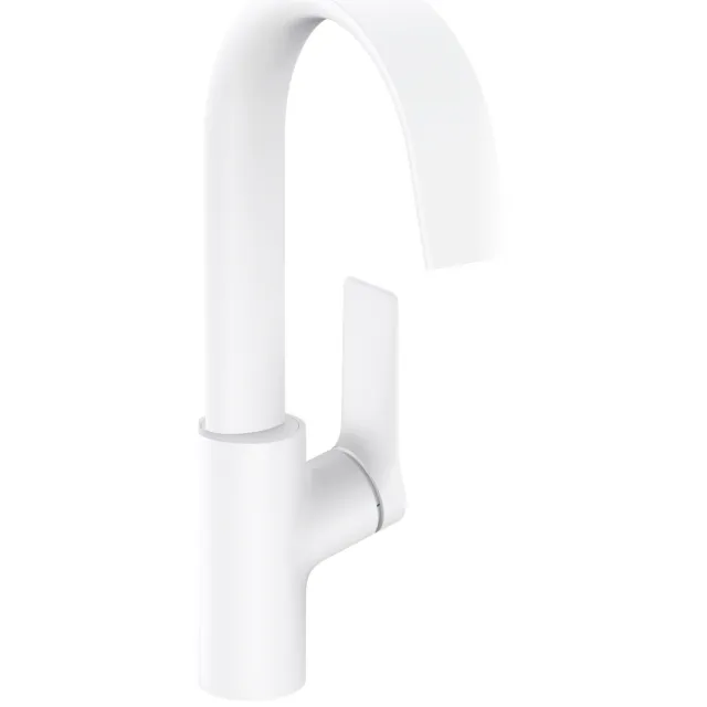 Hansgrohe Vivenis wastafelmengkraan 210 eengreeps trekwaste mat wit