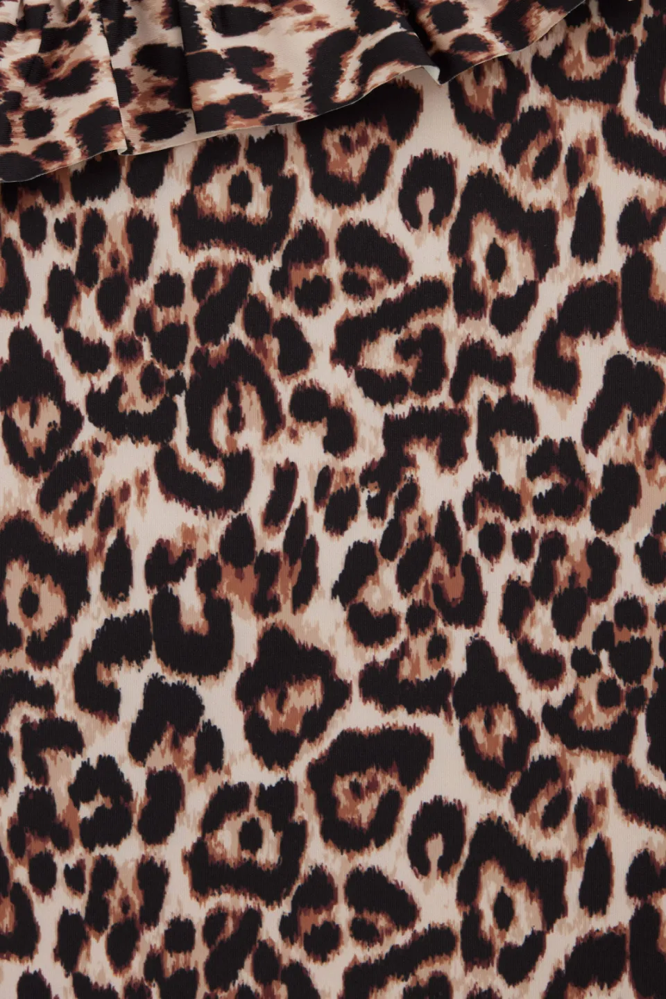 WE Fashion one shoulder badpak met ruches en panterprint beige/bruin, foto 3