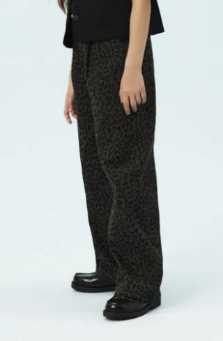 NAME IT KIDS wide leg casual broek donkerbruin, foto 3