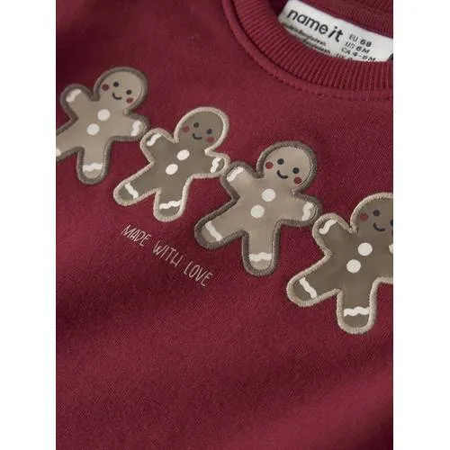 NAME IT BABY sweater met borduursel - rood, foto 4