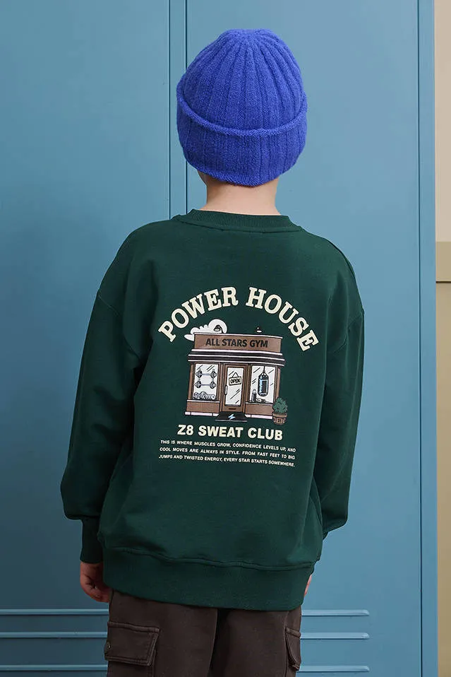 Z8 kids sweater Felix met backprint donkergroen, foto 6
